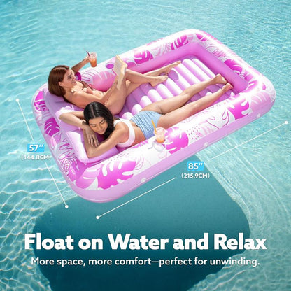 Sunflatable Tanning Pool Lounge Float With Cup Holder
