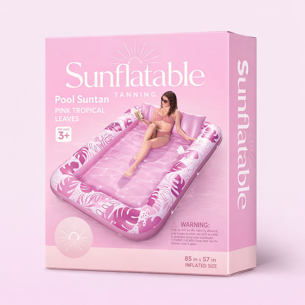 Sunflatable Tanning Pool Lounge Float With Cup Holder
